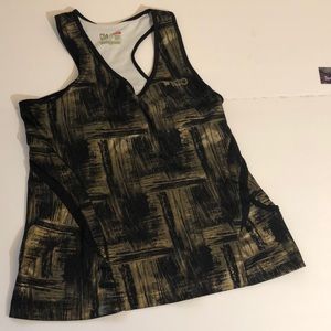 Fila 100 Racerback Gold and Black Tank